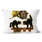 Halloween Pillow Black Cat Trick or Treat Glowing Black Cats Pumpkin Halloween Throw Pillows Canvas Throw Pillow - Scotstee Shop