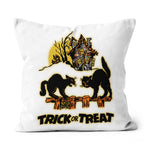 Halloween Pillow Black Cat Trick or Treat Glowing Black Cats Pumpkin Halloween Throw Pillows Canvas Throw Pillow - Scotstee Shop