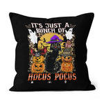 Halloween Pillow Bunch Hocus pocus Black Cat Witches, Ghost, Pumpkin Halloween Funny Halloween Throw Pillows Canvas Throw Pillow - Scotstee Shop