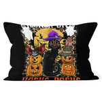 Halloween Pillow Bunch Hocus pocus Black Cat Witches, Ghost, Pumpkin Halloween Funny Halloween Throw Pillows Canvas Throw Pillow - Scotstee Shop