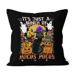 Halloween Pillow Bunch Hocus pocus Black Cat Witches, Ghost, Pumpkin Halloween Funny Halloween Throw Pillows Canvas Throw Pillow - Scotstee Shop
