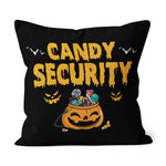 Halloween Pillow Candy Security Halloween Funny Halloween Throw Pillows Canvas Throw Pillow - Scotstee Shop