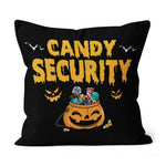 Halloween Pillow Candy Security Halloween Funny Halloween Throw Pillows Canvas Throw Pillow - Scotstee Shop