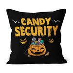 Halloween Pillow Candy Security Halloween Funny Halloween Throw Pillows Canvas Throw Pillow - Scotstee Shop