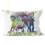Halloween Pillow Chillin With My Zombies Funny Halloween Zombie Halloween Throw Pillows Canvas Throw Pillow - Scotstee Shop