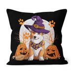 Halloween Pillow Corgi Halloween Costume Scary Pumpkins Halloween Throw Pillows Canvas Throw Pillow - Scotstee Shop