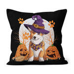 Halloween Pillow Corgi Halloween Costume Scary Pumpkins Halloween Throw Pillows Canvas Throw Pillow - Scotstee Shop