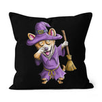Halloween Pillow Dabbing Witch Corgi Cute Halloween Corgi Funny Dab Halloween Throw Pillows Canvas Throw Pillow - Scotstee Shop