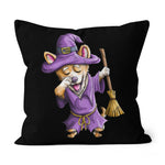 Halloween Pillow Dabbing Witch Corgi Cute Halloween Corgi Funny Dab Halloween Throw Pillows Canvas Throw Pillow - Scotstee Shop