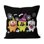 Halloween Pillow Dental Hygienist Halloween Pumpkin Ghost Witch Tooth Halloween Throw Pillows Canvas Throw Pillow - Scotstee Shop