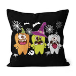 Halloween Pillow Dental Hygienist Halloween Pumpkin Ghost Witch Tooth Halloween Throw Pillows Canvas Throw Pillow - Scotstee Shop