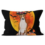 Halloween Pillow Dog Halloween Basenji Jack O Lantern Pumpkin Halloween Throw Pillows Canvas Throw Pillow - Scotstee Shop