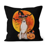 Halloween Pillow Dog Halloween Basenji Jack O Lantern Pumpkin Halloween Throw Pillows Canvas Throw Pillow - Scotstee Shop