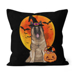 Halloween Pillow Dog Halloween Belgian Tervuren Jack O Lantern Pumpkin Halloween Throw Pillows Canvas Throw Pillow - Scotstee Shop