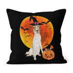 Halloween Pillow Dog Halloween Borzoi Jack O Lantern Pumpkin Halloween Throw Pillows Canvas Throw Pillow - Scotstee Shop