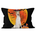 Halloween Pillow Dog Halloween Borzoi Jack O Lantern Pumpkin Halloween Throw Pillows Canvas Throw Pillow - Scotstee Shop