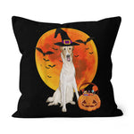 Halloween Pillow Dog Halloween Borzoi Jack O Lantern Pumpkin Halloween Throw Pillows Canvas Throw Pillow - Scotstee Shop