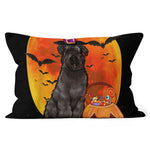 Halloween Pillow Dog Halloween Bouvier des Flandres Jack O Lantern Pumpkin Halloween Throw Pillows Canvas Throw Pillow - Scotstee Shop