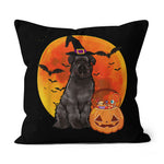 Halloween Pillow Dog Halloween Bouvier des Flandres Jack O Lantern Pumpkin Halloween Throw Pillows Canvas Throw Pillow - Scotstee Shop