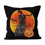 Halloween Pillow Dog Halloween Bouvier des Flandres Jack O Lantern Pumpkin Halloween Throw Pillows Canvas Throw Pillow - Scotstee Shop