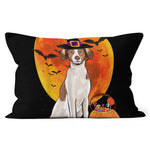 Halloween Pillow Dog Halloween Brittany Jack O Lantern Pumpkin Halloween Throw Pillows Canvas Throw Pillow - Scotstee Shop