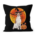 Halloween Pillow Dog Halloween Brittany Jack O Lantern Pumpkin Halloween Throw Pillows Canvas Throw Pillow - Scotstee Shop