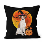 Halloween Pillow Dog Halloween Brittany Jack O Lantern Pumpkin Halloween Throw Pillows Canvas Throw Pillow - Scotstee Shop