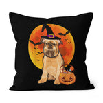 Halloween Pillow Dog Halloween Brussels Griffon Jack O Lantern Pumpkin Halloween Throw Pillows Canvas Throw Pillow - Scotstee Shop