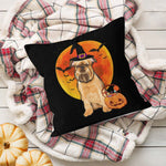 Halloween Pillow Dog Halloween Brussels Griffon Jack O Lantern Pumpkin Halloween Throw Pillows Canvas Throw Pillow - Scotstee Shop
