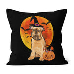 Halloween Pillow Dog Halloween Brussels Griffon Jack O Lantern Pumpkin Halloween Throw Pillows Canvas Throw Pillow - Scotstee Shop