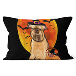 Halloween Pillow Dog Halloween Brussels Griffon Jack O Lantern Pumpkin Halloween Throw Pillows Canvas Throw Pillow - Scotstee Shop