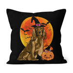 Halloween Pillow Dog Halloween Cocker Spaniel Jack O Lantern Pumpkin Halloween Throw Pillows Canvas Throw Pillow - Scotstee Shop