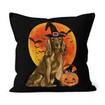Halloween Pillow Dog Halloween Cocker Spaniel Jack O Lantern Pumpkin Halloween Throw Pillows Canvas Throw Pillow - Scotstee Shop