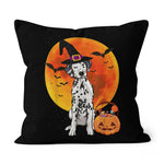 Halloween Pillow Dog Halloween Dalmatian Jack O Lantern Pumpkin Halloween Throw Pillows Canvas Throw Pillow - Scotstee Shop