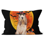 Halloween Pillow Dog Halloween Grand Basset Griffon Vendeen Jack O Lantern Halloween Throw Pillows Canvas Throw Pillow - Scotstee Shop