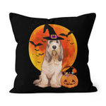 Halloween Pillow Dog Halloween Grand Basset Griffon Vendeen Jack O Lantern Halloween Throw Pillows Canvas Throw Pillow - Scotstee Shop