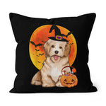 Halloween Pillow Dog Halloween Havanese Jack O Lantern Pumpkin Halloween Throw Pillows Canvas Throw Pillow - Scotstee Shop