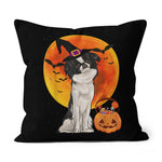Halloween Pillow Dog Halloween Japanese Chin Jack O Lantern Pumpkin Halloween Throw Pillows Canvas Throw Pillow - Scotstee Shop