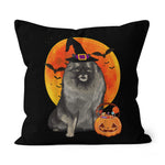 Halloween Pillow Dog Halloween Keeshond Jack O Lantern Pumpkin Halloween Throw Pillows Canvas Throw Pillow - Scotstee Shop