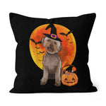 Halloween Pillow Dog Halloween Lagotti Romagnoli Jack O Lantern Pumpkin Halloween Throw Pillows Canvas Throw Pillow - Scotstee Shop