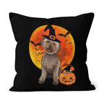 Halloween Pillow Dog Halloween Lagotti Romagnoli Jack O Lantern Pumpkin Halloween Throw Pillows Canvas Throw Pillow - Scotstee Shop