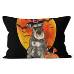 Halloween Pillow Dog Halloween Miniature Schnauzer Jack O Lantern Pumpkin Halloween Throw Pillows Canvas Throw Pillow - Scotstee Shop
