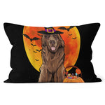 Halloween Pillow Dog Halloween Newfoundland Jack O Lantern Pumpkin Halloween Throw Pillows Canvas Throw Pillow - Scotstee Shop