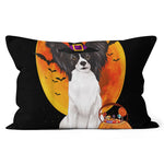 Halloween Pillow Dog Halloween Papillon Jack O Lantern Pumpkin Halloween Throw Pillows Canvas Throw Pillow - Scotstee Shop