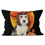 Halloween Pillow Dog Halloween Petit Basset Griffon Vendeen Jack O Lantern Halloween Throw Pillows Canvas Throw Pillow - Scotstee Shop
