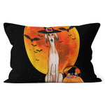 Halloween Pillow Dog Halloween Saluki Jack O Lantern Pumpkin Halloween Throw Pillows Canvas Throw Pillow - Scotstee Shop