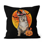 Halloween Pillow Dog Halloween Swedish Vallhund Jack O Lantern Pumpkin Halloween Throw Pillows Canvas Throw Pillow - Scotstee Shop