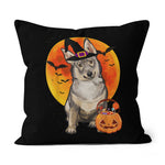 Halloween Pillow Dog Halloween Swedish Vallhund Jack O Lantern Pumpkin Halloween Throw Pillows Canvas Throw Pillow - Scotstee Shop