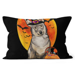 Halloween Pillow Dog Halloween Swedish Vallhund Jack O Lantern Pumpkin Halloween Throw Pillows Canvas Throw Pillow - Scotstee Shop
