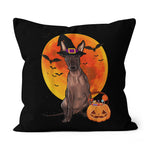 Halloween Pillow Dog Halloween Xoloitzcuintli Jack O Lantern Pumpkin Halloween Throw Pillows Canvas Throw Pillow - Scotstee Shop